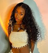Aveiyce 13x6 Deep Wave Lace Front Wigs Human Hair Glueless Wigs Human Hair Pre Plucked 180% Densi...