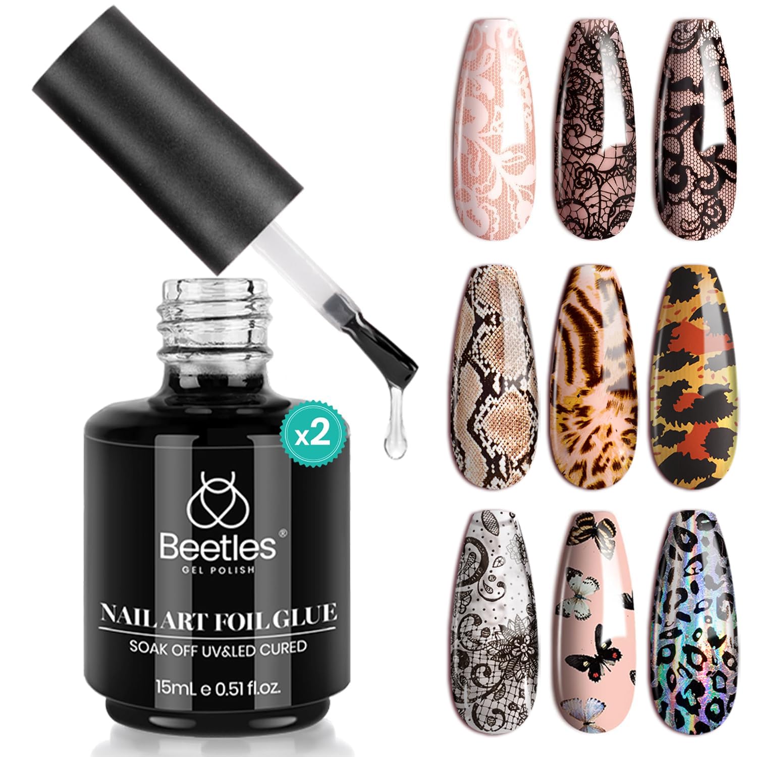 Beetles 24Pcs Gel Nail Polish Set with Base Coat, Top Coat & Brush 2024