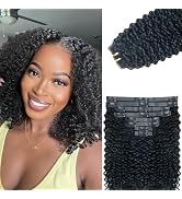Seamless 3C 4A Kinky Curly Clip In Extension PU Weft Curly Clip in Extension Human Hair Clip Ins ...