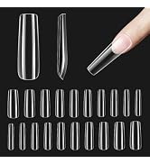 Beetles Gel Nail Kit Gel Nail Tips, 500Pcs Pre-shaped Long Square Gelly Tips Clear Press on Nail ...
