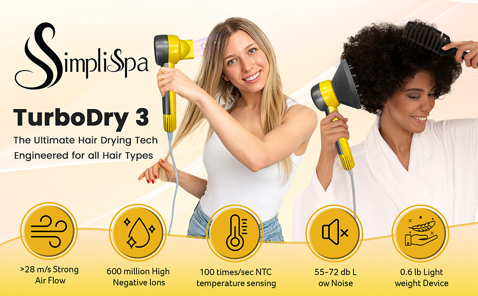High-speed compact blowdryer spins 160 000 rpm, dries thick or fine hair in minutes