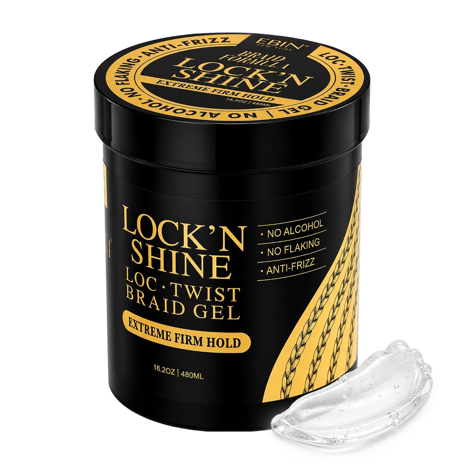 Braid Formula Lock'n Shine - Extreme Firm Hold, 16.2oz/ 480ml | Perfect for Loc, Twist, Braid, Smooth Application, High shine, and Anti-Frizz | Infused with Vitamin B for Strengthens the Hair