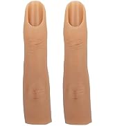 Silicone Practice Fingers for Acrylic Nails, Bendable Fake Nail Training Finger Manicure DIY Nail...