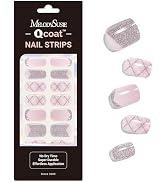 MelodySusie Qcoat Fully Cured Gel Nail Strips (Space French) - UV Free Nail Polish Strips, Salon-...