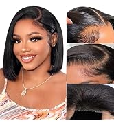 Wear and Go Glueless Bob Wig Human Hair Pre Plucked Pre Cut 4x4 Lace Closure Bob Wigs For Black W...