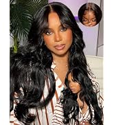 Sunber Bye Bye Knots 7x5 Lace Front Glueless Fluffy Natural Loose Wave Curtain Bangs Wig 180% Den...