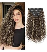 Clip in Hair Extensions, FLUFYMOOZ 4PC 100％ Pure Protein Silk Hair Extensions Long Soft Natural H...