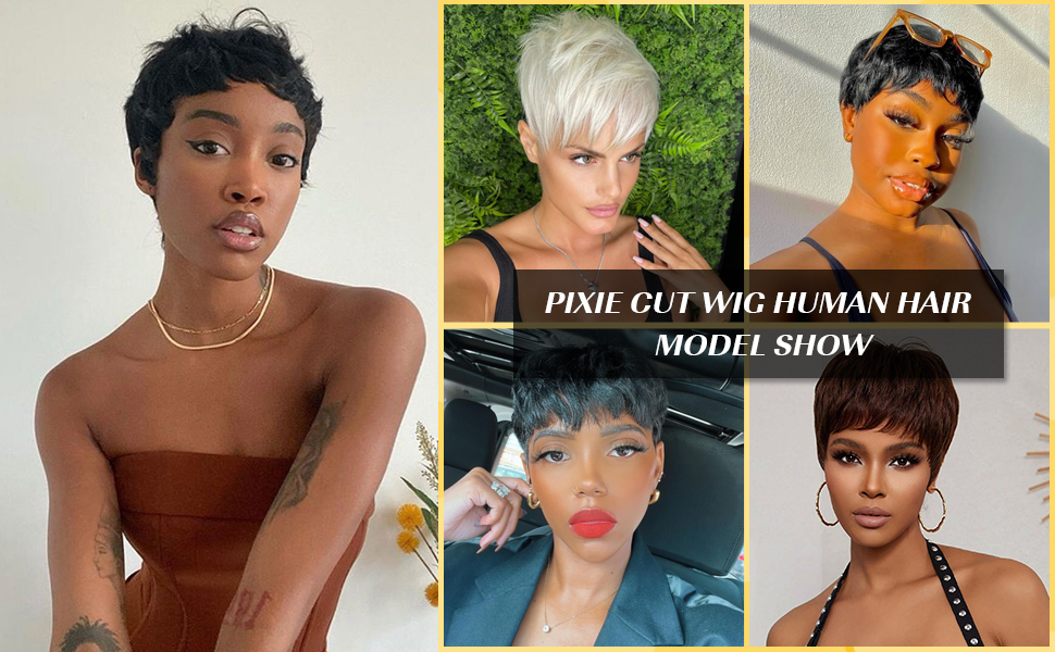 pixie cut wig human hair