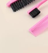 Edge Brush, Slick Back Hair Brush, Hair Accessories Comb Set 3Pcs, Rat Tail Comb for Parting Hair...