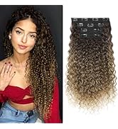 Clip in Hair Extensions, FLUFYMOOZ 4PC 100％ Pure Protein Silk Hair Extensions Long Soft Natural H...
