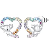 LUXILLA Cute Stud Earrings Fit for Women Hypoallergenic Earrings 925 Sterling Silver Cubic Zircon...