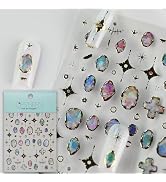 CESTSIREN Colorful Totem Nail Art Stickers, Golden Nail Decals, Self-Adhesive, Nail Accessories &...