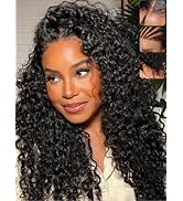 KLAIYI Water Wave Bye Bye Knots Glueless Wig Human Hair 7x5Precut Lace Front Pre Plucked Bleached...