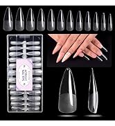Gellen Stiletto Fake Nails 504Pcs Nail Tips, Acrylic Nail Kit Stiletto Pre-Shaped Press On Nails,...