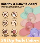 Lavender Violets 36 Colors Dip Powder Nail Kit Starter Quick Drying Dipping Powder Colors Set Fre...