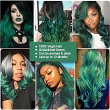 ombre human hair bundles green bundles