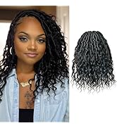 ToyoTress Boho Human Hair Locs - 12 Inch 8 Packs Natural Black Handmade Pre-Looped Crochet Braids...