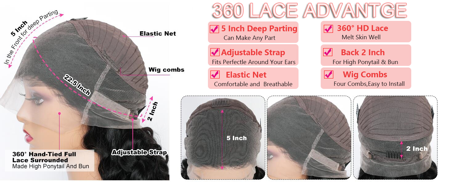 360 Lace Front Wigs Human Hair