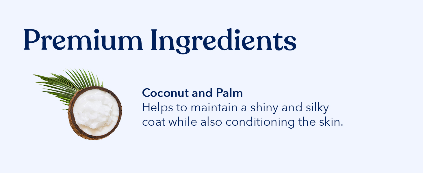 coconut and palm maintain shiny silky coat conditioning skin