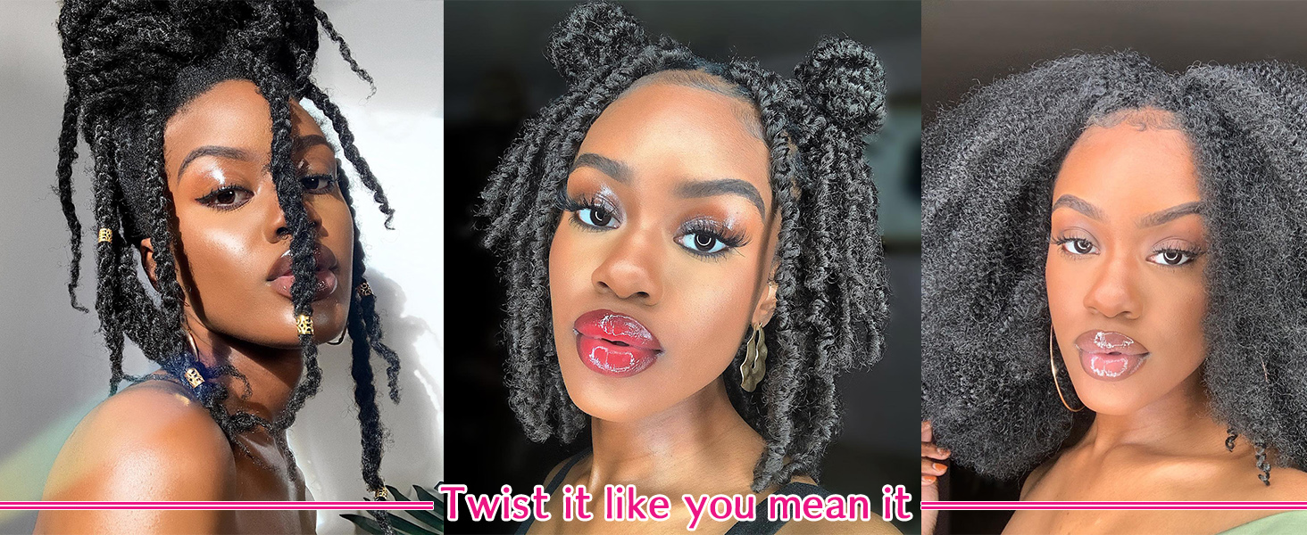 twisted up springy afro twist