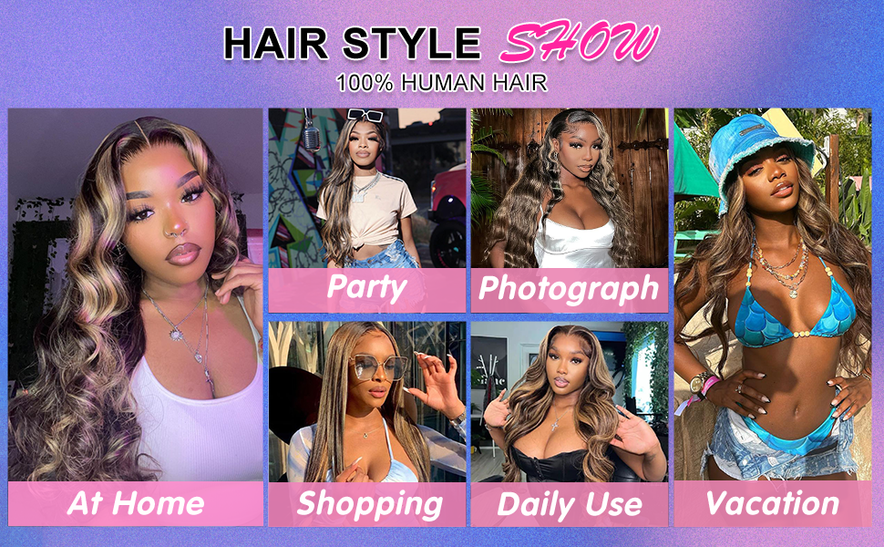 1b/27 Black and Blonde  Lace Frontal Body Wave Wig Pre Plucked with Baby Hair for Black Women 
