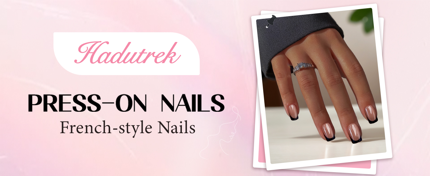 black french press on nails