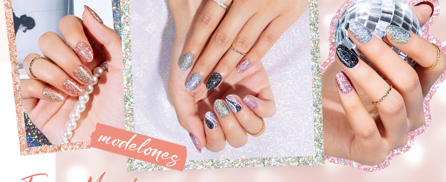 nail polish set glitter silver nail polish