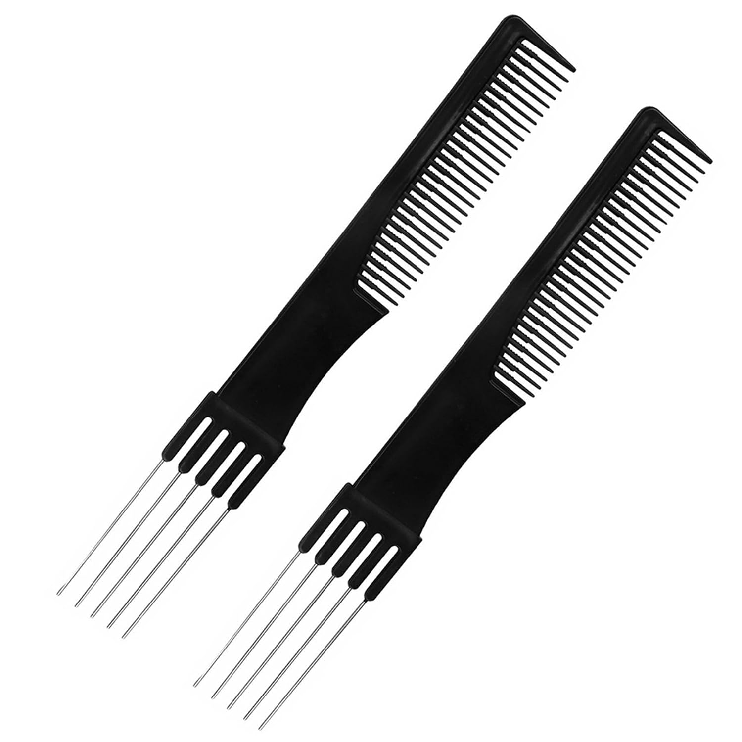 Carbon Clipper Comb, 2PCS Hair Comb Insert Hair Curly Brush Fork Plastic Hair Pick Comb Anti Detangling Anti-static Salon Hairstyling Tool styling combs for women