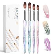 MelodySusie 4Pcs Acrylic Nail Brush Set, Size 8/10/12/14/ Professional Nail Brushes for Acrylic A...