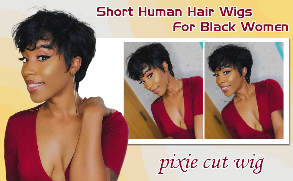 pixie cut wig human hair