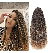 8 Packs New Goddess Locs Crochet Hair 22 Inch Pre-looped River Locs Crochet Hair with Curly Ends ...