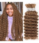 Auburn Ginger Wet and Wavy human braiding hair for Boho Braids 150g 18 Inch Curly Boho Hair for B...