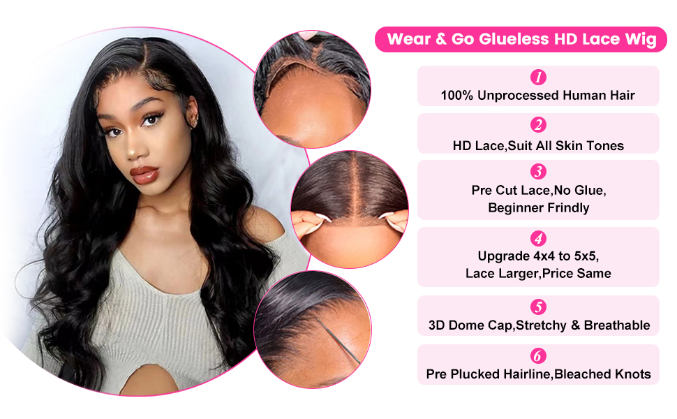 glueless wigs human hair pre plucked pre cut