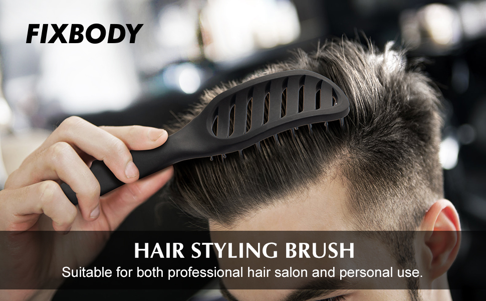 FIXBODY Curved Vent hair Brush for Blow Drying, Styling and Solon