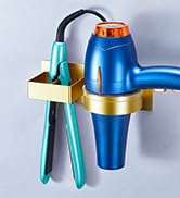 Oukimly Hair Dryer and Straightener Holder Wall Mounted Hair Dryer Holder, Blow Dryer Holder Meta...