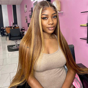 highlight lace front wig human hair