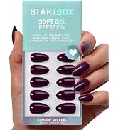 BTArtbox Press On Nails Short - Poison Potion, Dark Purple Almond Halloween Press On Nails with G...