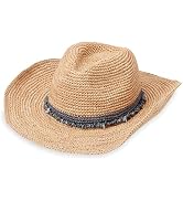 Wallaroo Hat Company Women’s Tahiti Cowboy (Dusty Blue) – Raffia Straw Western Hat | Wide Brim Su...