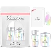MelodySusie Nail Stamper Kit, 2 Sets Silicone French Tip Upgrade Stamp Tool, Long and Short Stamp...