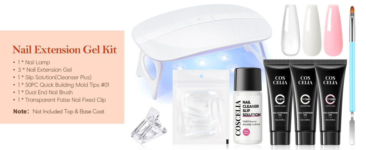 Poly Nail Gel Kit with UV Lamp