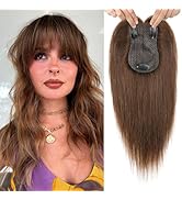 Flufymooz 100% Real Human Hair Toppers, 12 Inch Human Hair Toppers for Thinning Hair Large Hand-w...
