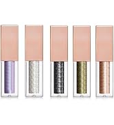 Prism Makeup 5 Colors Liquid Eyeshadow Set Metallic Glitter Shimmer Waterproof Eye Shadow Pigment...