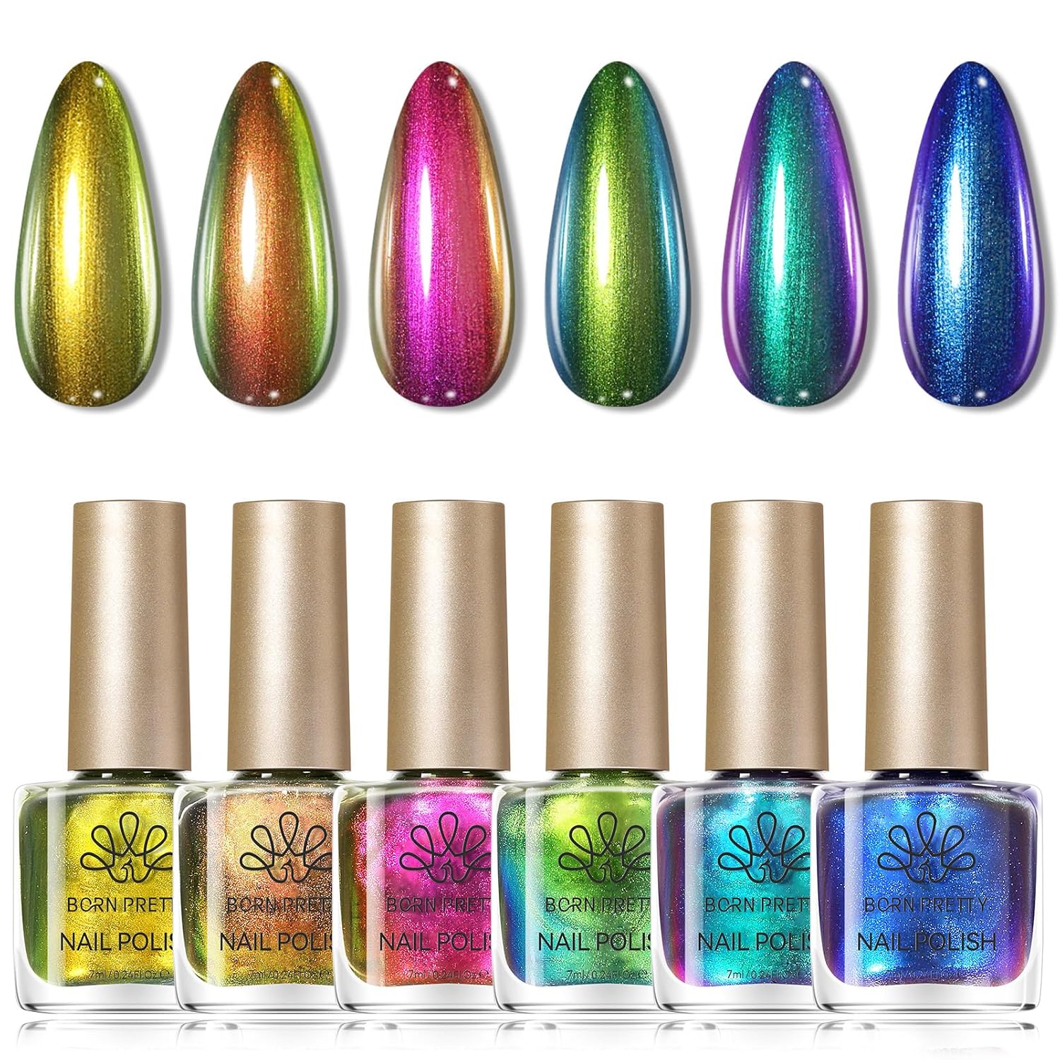 Chrome Gel Nail Polish 15ml Holographic Large Capacity Chameleon Nail Gel Varnish Soak Off Manicure Salon DIY at Home