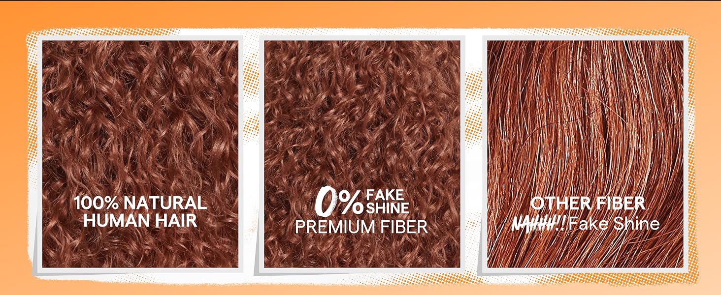 Premium Fiber Remy Human Hair Blend, Realistic Look with True Scalp
