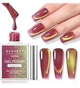 Makartt Cat Eye Gel Nail Polish - 10ml Holographic Sparkly Jelly Purple Gel Polish Soak Off Nail ...