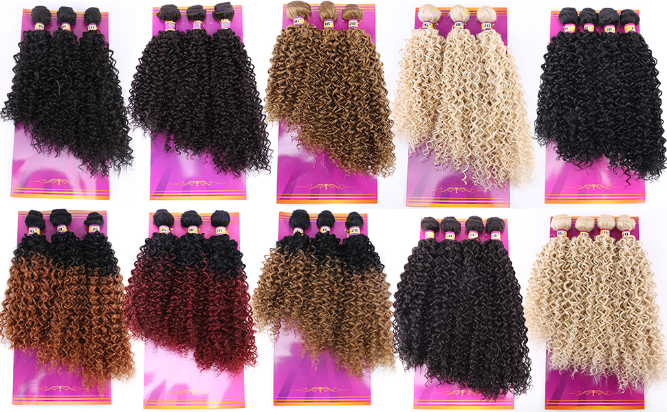 afro kinky curly synthetic hair extensions