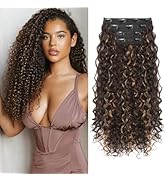 Clip in Hair Extensions, FLUFYMOOZ 4PC 100％ Pure Protein Silk Hair Extensions Long Soft Natural H...