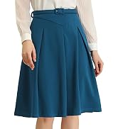 Allegra K Pleated Skirt Midi A-Line