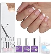 BTArtboxnails XCOATTIPS French Nails - Extra Short Square Nail Tips with Nail Gel, French Proteci...