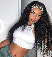 headband wig deep wave human hair